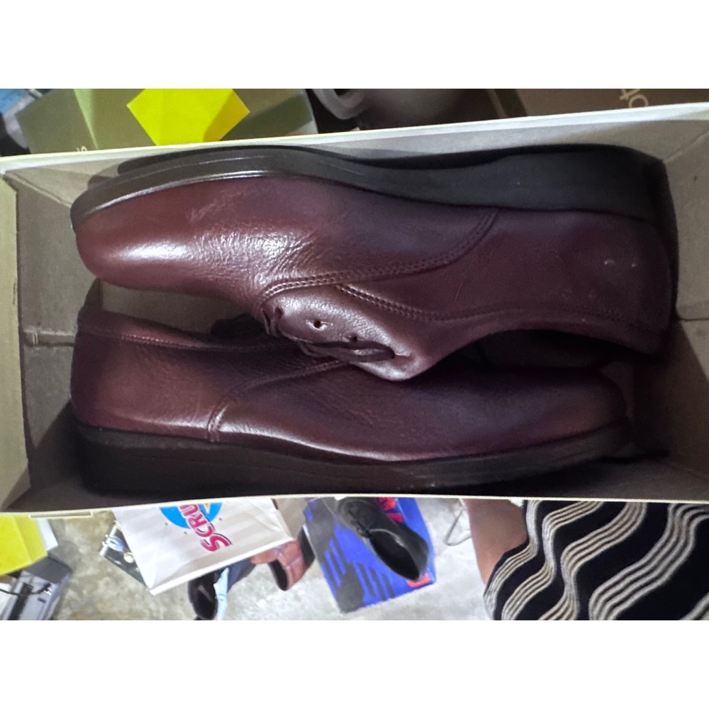 Soft Spots Jocelyn Cinnam Burgundy Leather Lace Up Oxfords Shoes Womens 11.5 M